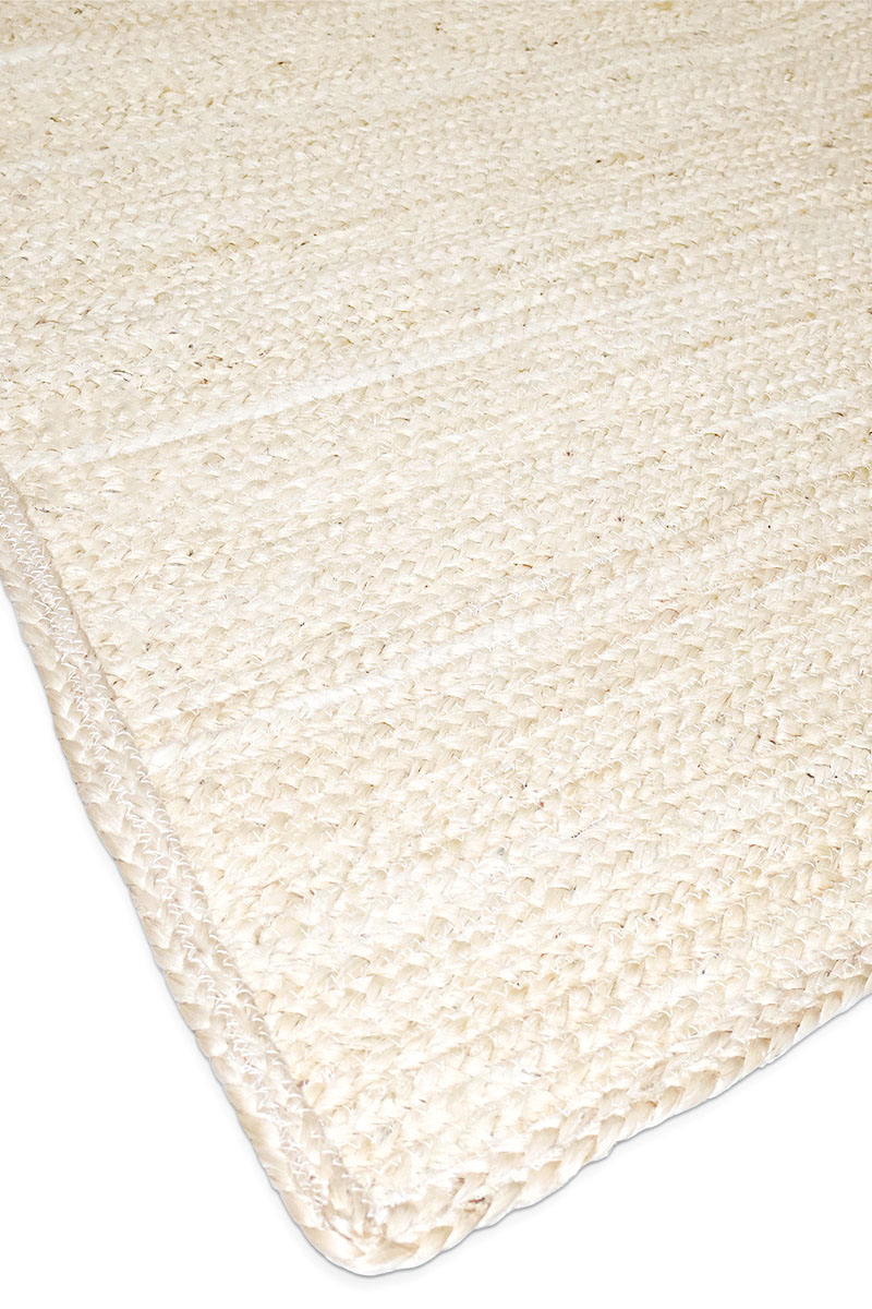 Stunning Hand Braided White Jute Rug - Image 3