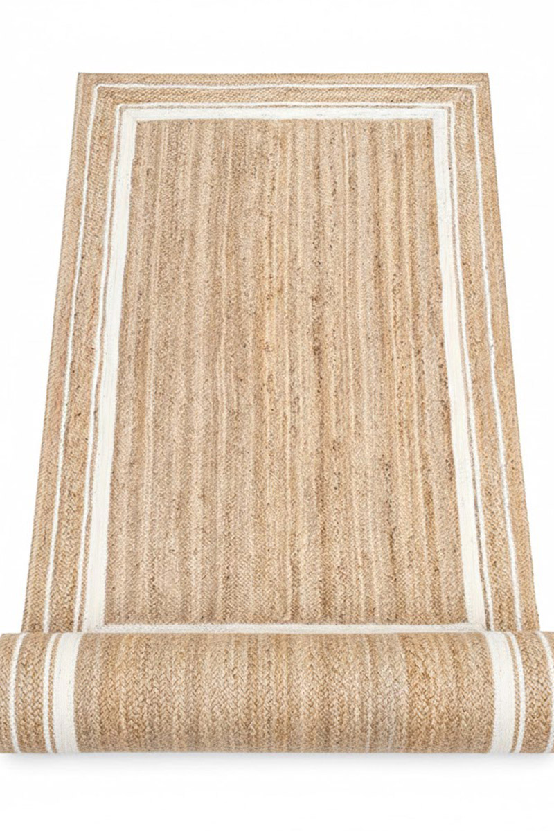 Handmade Indian Jute Rug with White Border - Image 6