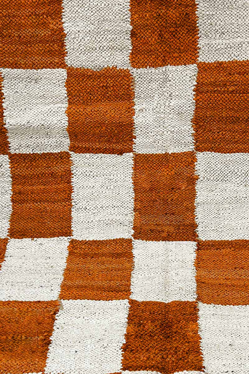 Jute Area Rug Hand Woven Jute Hemp Checkered Rug for Bedroom Area - Image 6