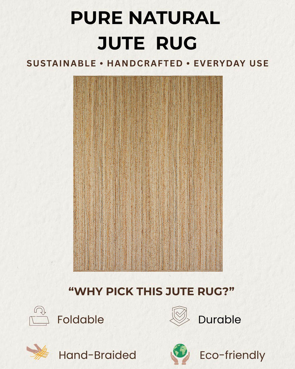 Solid Hand Braided Living Area Jute Rug - Image 6