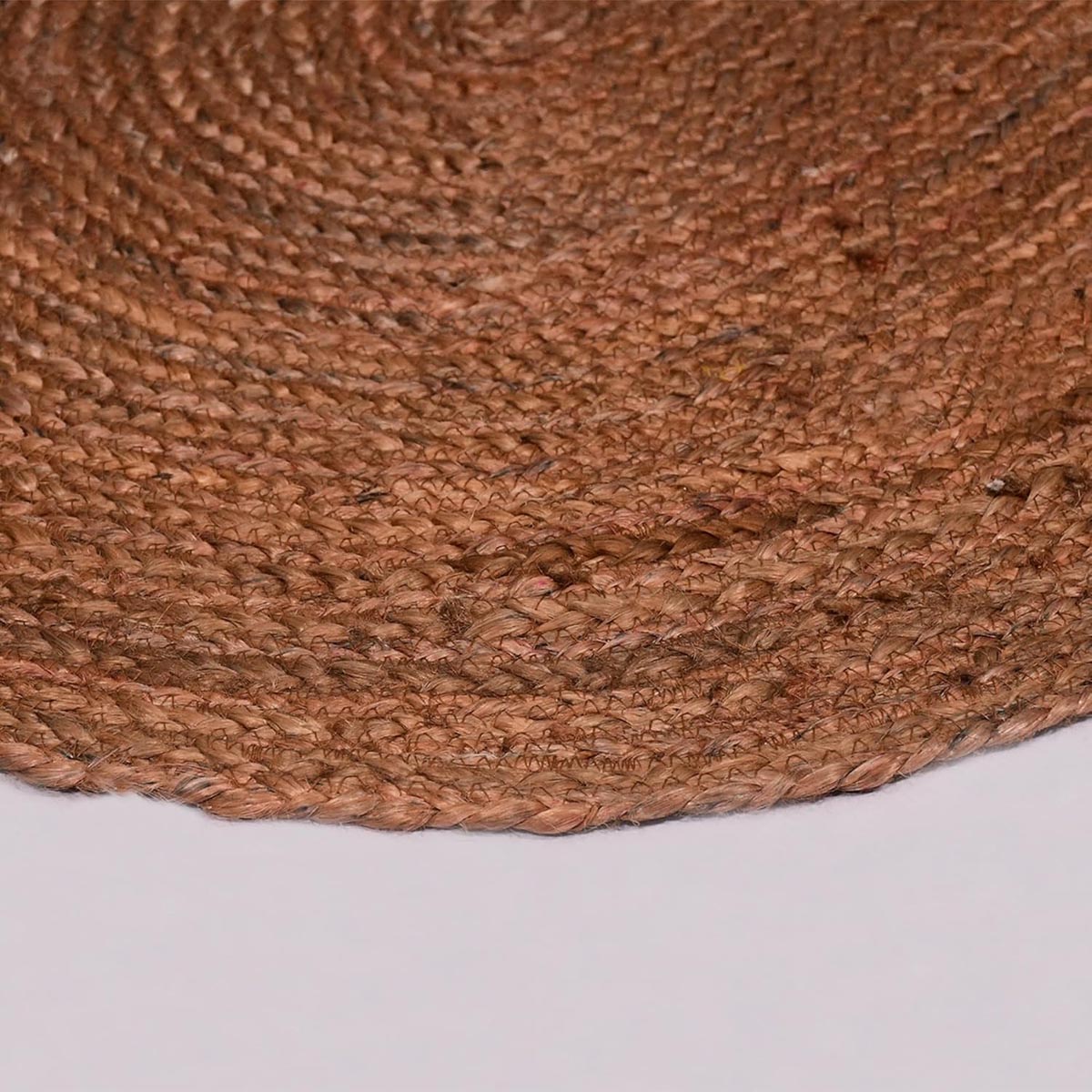 Brown Oval Hand-Braided Jute Rug Living Area Jute Rug - Image 5