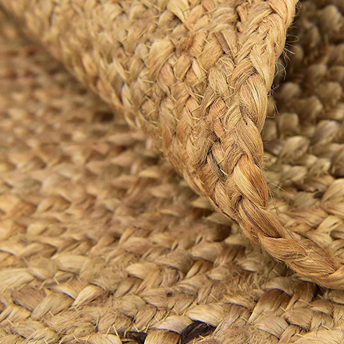 Beige Oval Hand-Braided Jute Rug Living Area Jute Rug - Image 4