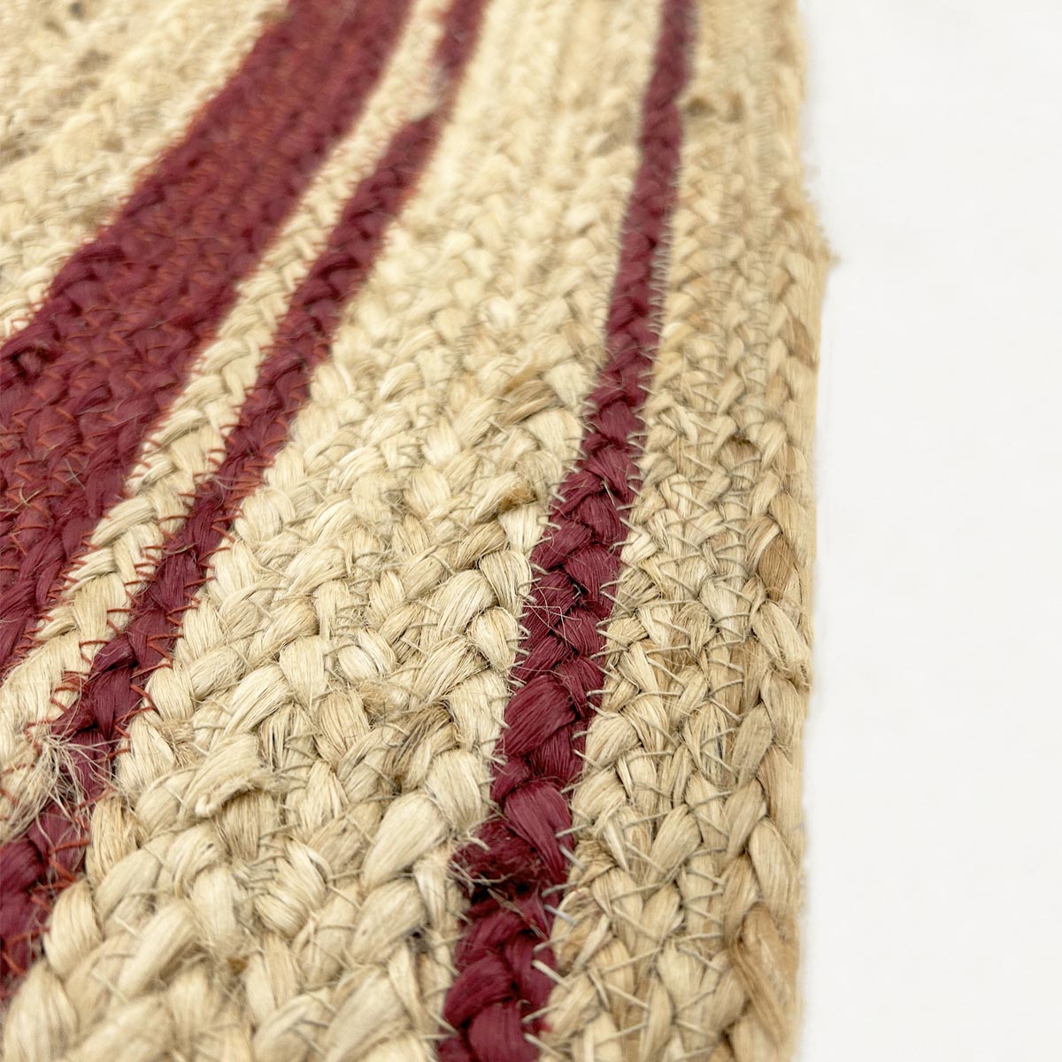 Eco-Friendly Handmade Jute Rug with Red Border Braided Farmhouse Area Rug - Image 5