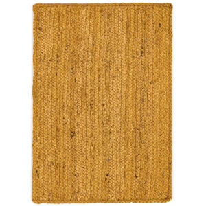 Premium Hand-Braided Yellow Jute Rug for Living Area