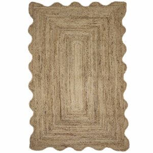 Braided Living Area Scalloped Jute Rug