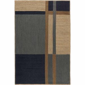Hand Braided Living Area Blue Jute Rug