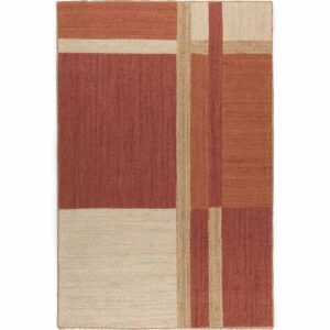 Hand Braided Natural Jute Maroon Rug