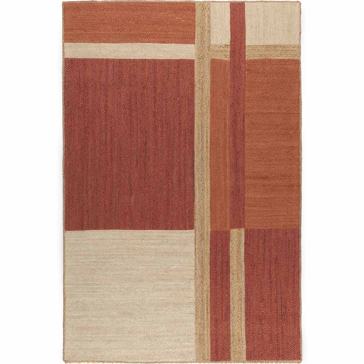 Hand Braided Natural Jute Maroon Rug