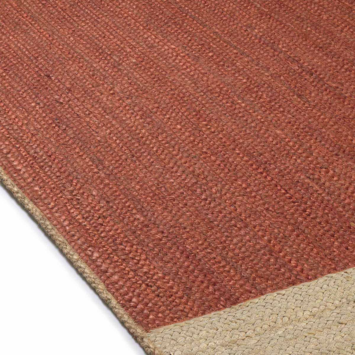 Hand Braided Natural Jute Maroon Rug - Image 3
