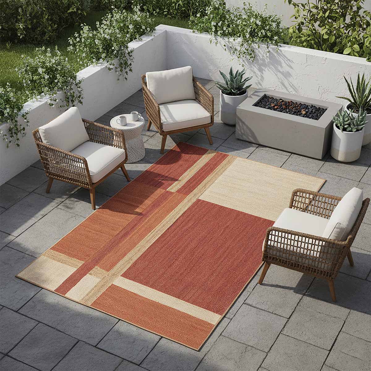 Hand Braided Natural Jute Maroon Rug - Image 5