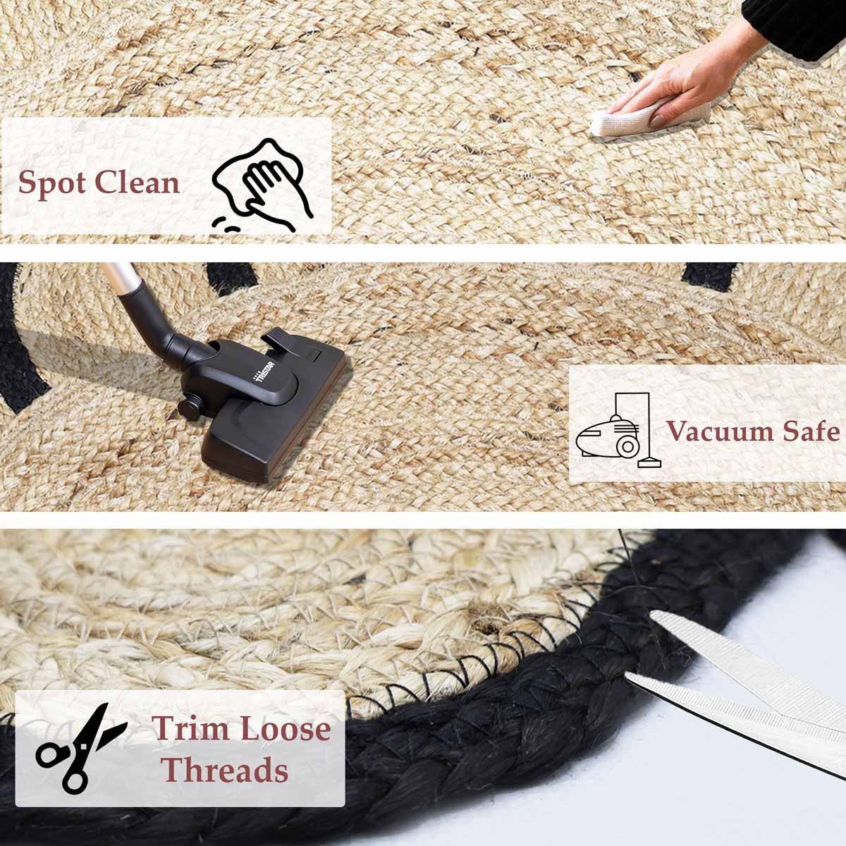 Scalloped Hand Braided Round Jute Rug - Image 3