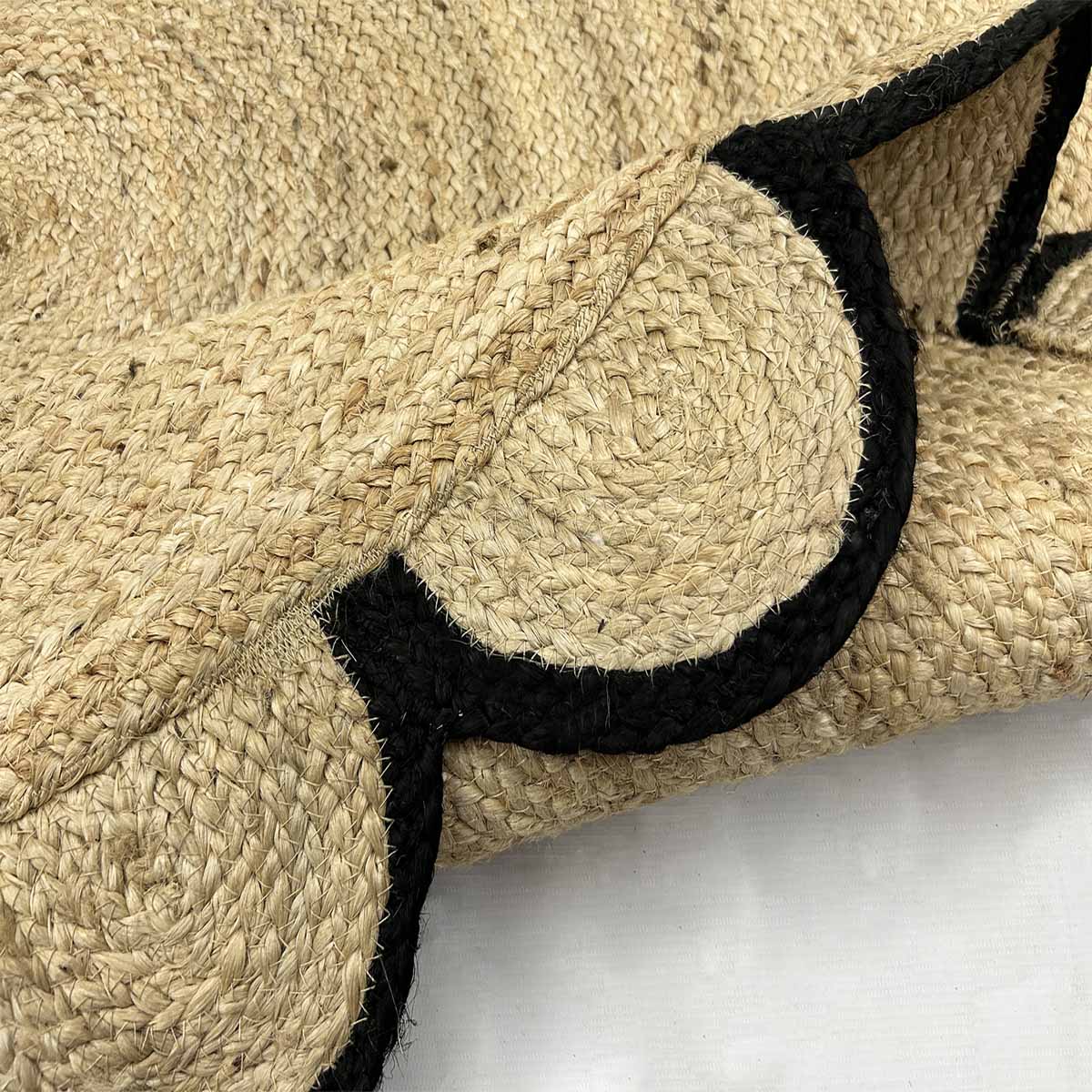 Scalloped Hand Braided Round Jute Rug - Image 5