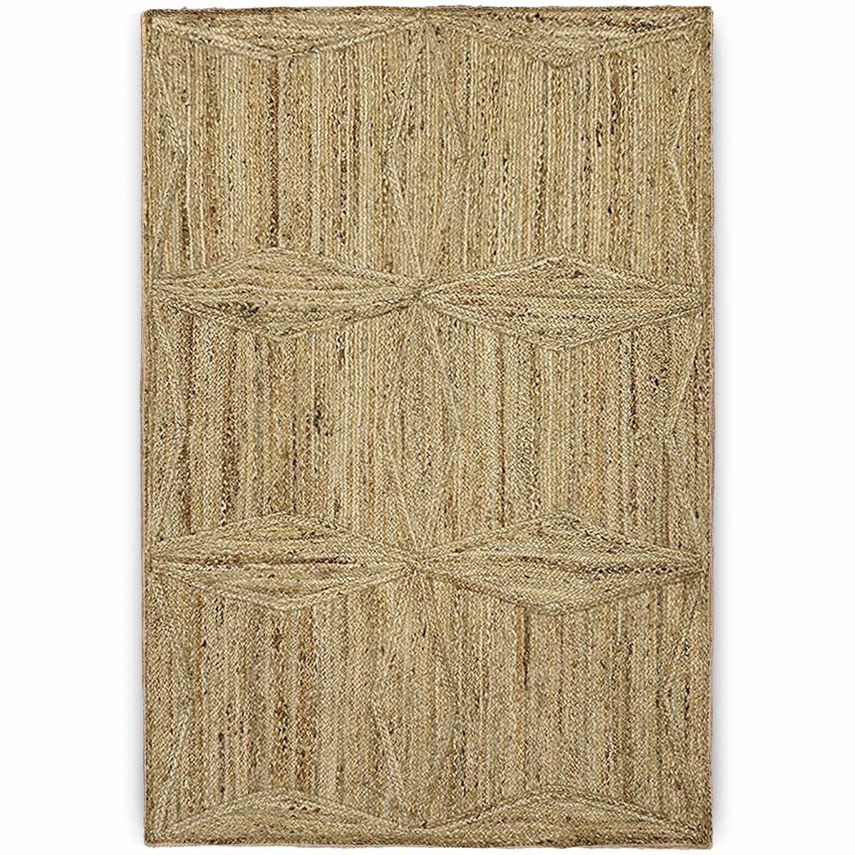 Hand Braided Solid Beige Jute Rug