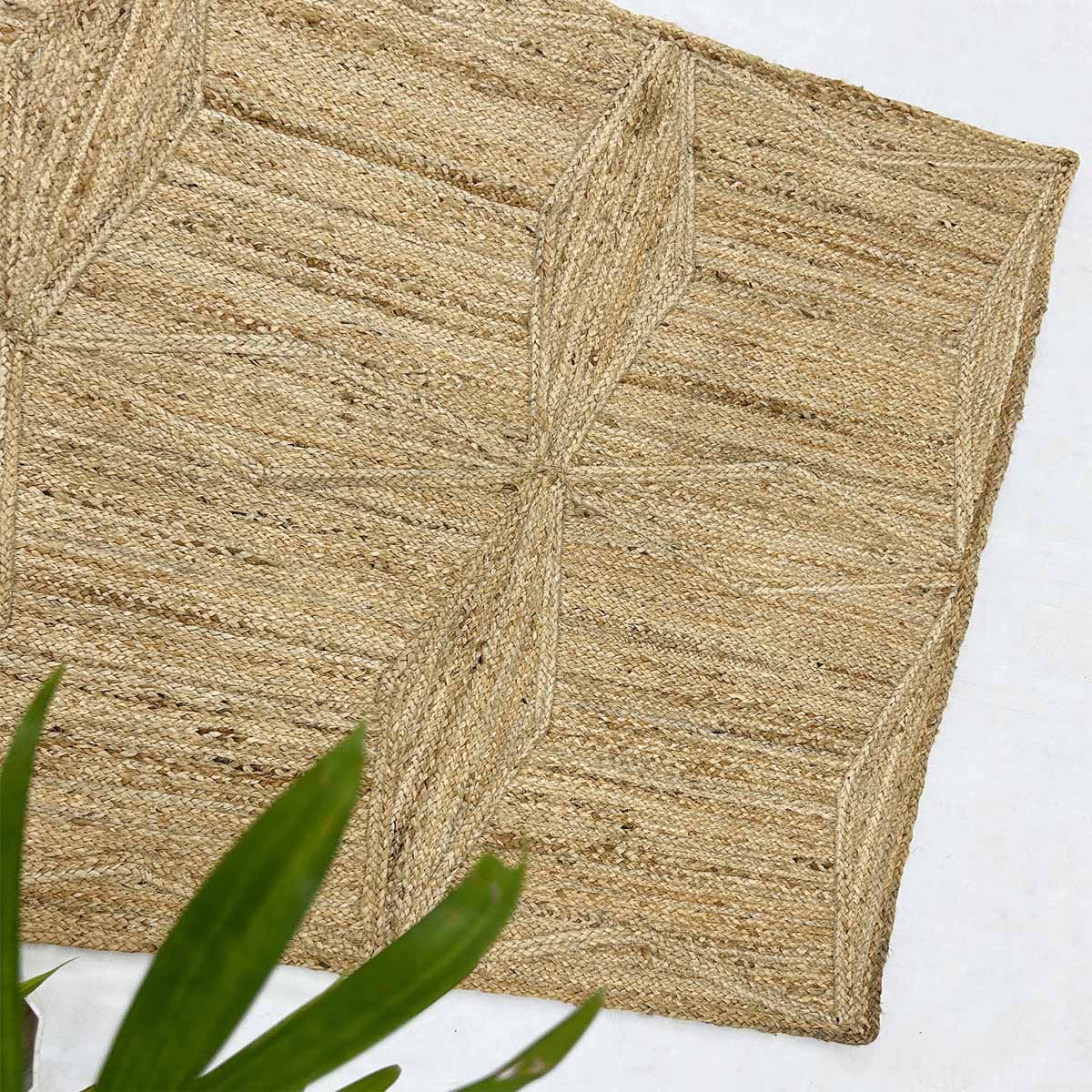 Hand Braided Solid Beige Jute Rug - Image 3