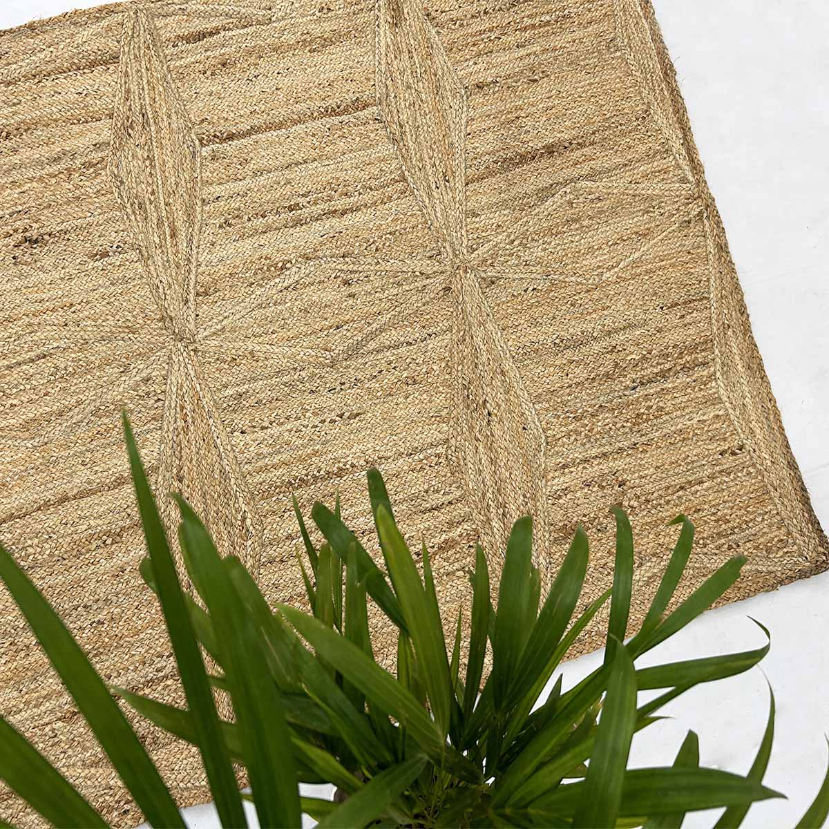 Hand Braided Solid Beige Jute Rug - Image 6