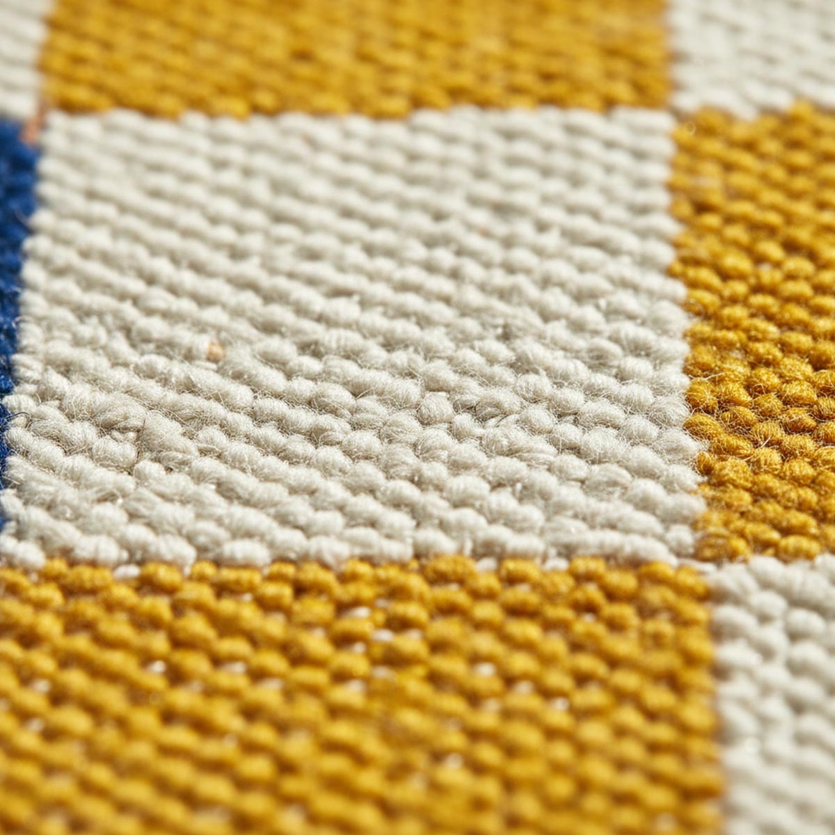 Handwoven Multicolor Checkered Jute Hemp Area Rug Boho Farmhouse Carpet - Image 4